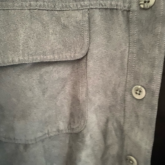 Suede style grey button up - Picture 6 of 6